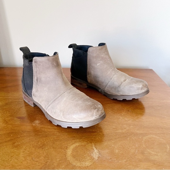 SOREL • Emelie chelsea boots Quarry grey taupe leather waterproof low ankle - Picture 12 of 12